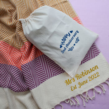 Personalised Soft Cotton Throw, Gift For Her, 3 of 11