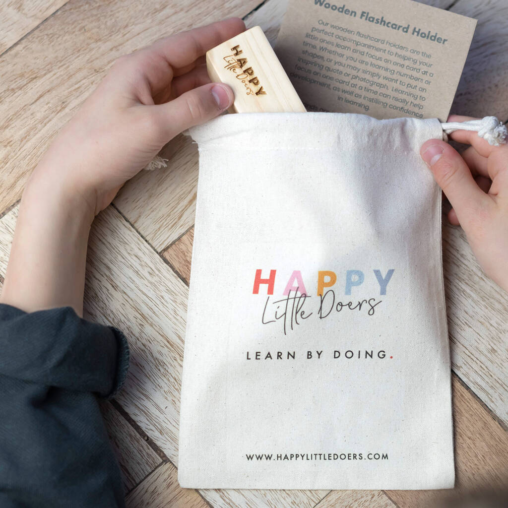 Wooden Flashcard Holder By Happy Little Doers