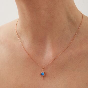 Blue Opal Northern Star Set In Sterling Silver, 4 of 10