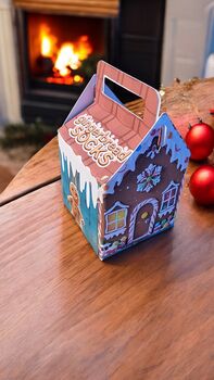 Gingerbread Man Socks In Handcrafted Gingerbread House, 8 of 8