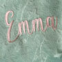 Personalised Green Embossed Baby Blanket, thumbnail 2 of 9