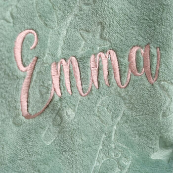 Personalised Green Embossed Baby Blanket, 2 of 9