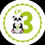 I'm Three Birthday Panda Lollipop, thumbnail 2 of 3