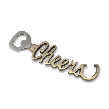 Cheers Gold Finish Bottle Opener, 3 of 3