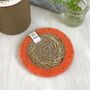 Respiin Set Of Six Seagrass And Jute Coasters Brights, thumbnail 6 of 11