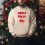 Jingle Balls Christmas Jumper In Dark Heather, thumbnail 11 of 12