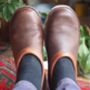 Handmade Leather Gardenning Clogs, thumbnail 3 of 8