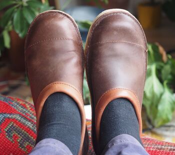 Handmade Leather Gardenning Clogs, 3 of 8