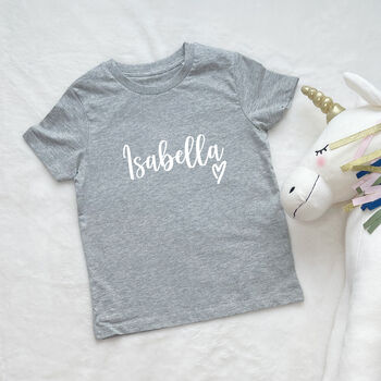 Personalised Name With Heart Kids T Shirt, 3 of 4