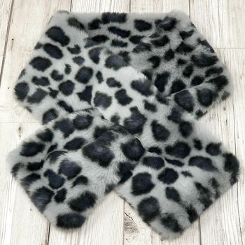 Neck Tie/ Snood With Faux Fur Animal Print, 2 of 3