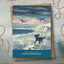 Spaniel Coastal Dog Walking Christmas Card, thumbnail 1 of 11