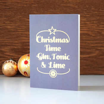Luxury Foiled Gin Christmas Card, 5 of 5