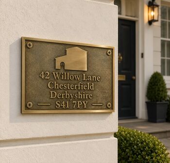 Traditional Engraved House Name And Number Address Plaque, 3 of 8