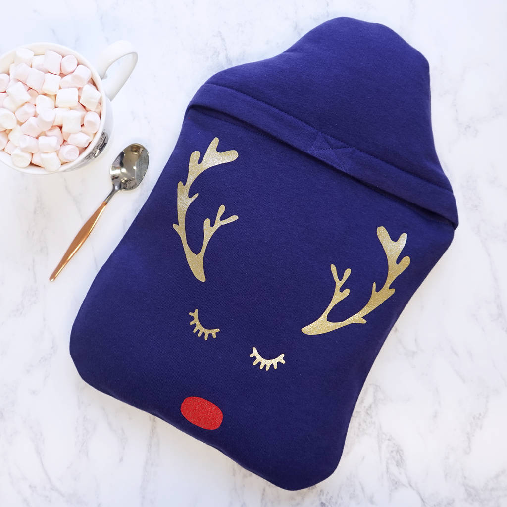 Reindeer Antler Hot Water Bottle Cover By Sparks And Daughters