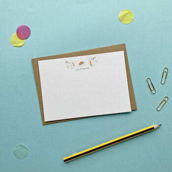 Personalised Unicorn Correspondence Cards / Notelets, 3 of 4