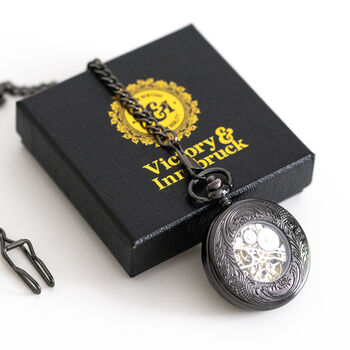 Steampunk Cog Pocket Watch Gunmetal; The Armstrong Two, 5 of 10