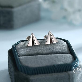 Sterling Silver Paper Plane Stud Earrings, 3 of 12