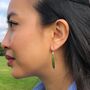 Polished Sterling Silver Leaf Drop Earrings, thumbnail 3 of 4