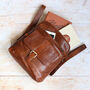 Leather Backpack With Pocket, Tan, thumbnail 2 of 5