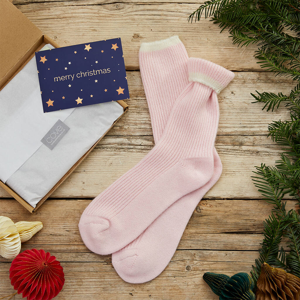 Letterbox Gift Cashmere Bed Socks By Cove