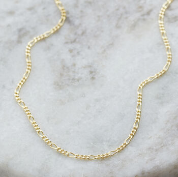 Figaro Chain Necklace 18ct Gold Vermeil, 2 of 4