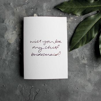 'Will You Be My Chief Bridesmaid?' Rose Gold Foil Card, 3 of 4