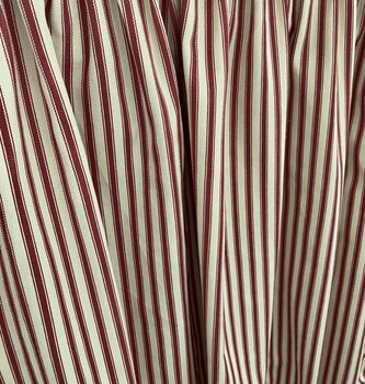 Velcro Sink Skirt, Red Ticking Stripes Cabinet Curtain Bespoke, 8 of 9