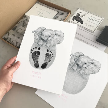Personalised Baby Elephant Footprint Kit, 3 of 6