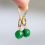 Gold Plated Circle And Birthstone Earrings, thumbnail 2 of 12