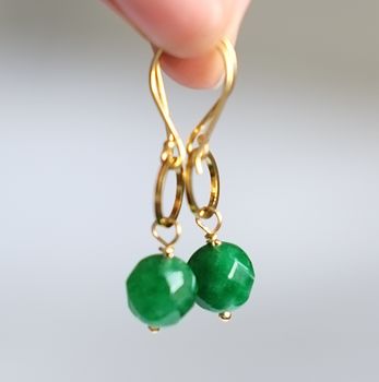 Gold Plated Circle And Birthstone Earrings, 2 of 12