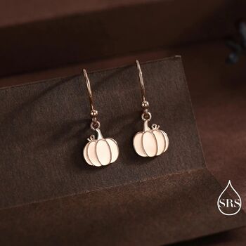 Pumpkin Drop Hook Earrings In Sterling Silver, 6 of 11