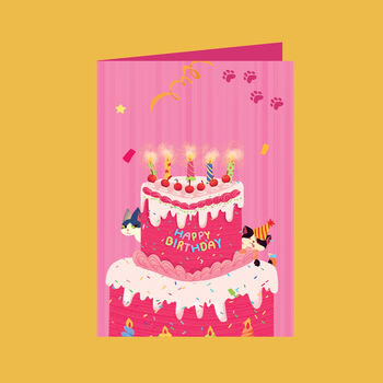 Cats 3D Pop Up Birthday Card, 2 of 4