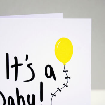 New Baby Card Yellow Balloon, 6 of 10