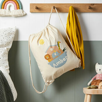 Personalised Noah's Ark Cotton Nursery Kit Bag, 2 of 4