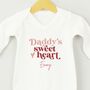 Daddy's Sweetheart Valentines Babygrow, thumbnail 2 of 2