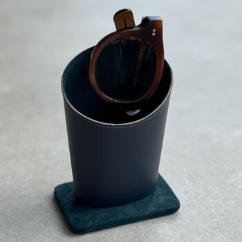 Personalised Recycled Leather Glasses Stand With Suede, 11 of 12