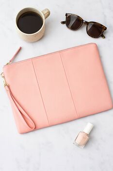 Personalised Leather Pouch Clutch Bag, 7 of 12