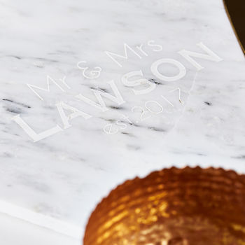 Personalised Mr And Mrs Marble Serving Board, 2 of 4