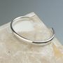 Mens' Curved Solid Silver Open Cuff Bracelet, thumbnail 1 of 11