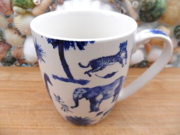 Set Of Six Aspen Mugs In Blue Safari Design, 6 of 12