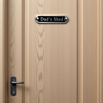 Dad's Shed Metal Door Sign Modern, 2 of 6