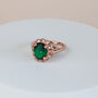 Rose Gold Green Crystal Ring, thumbnail 3 of 3