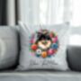 Personalised Pomeranian Summer Floral Dog Wreath Cushion And Mug Gift Bundle B, thumbnail 4 of 4