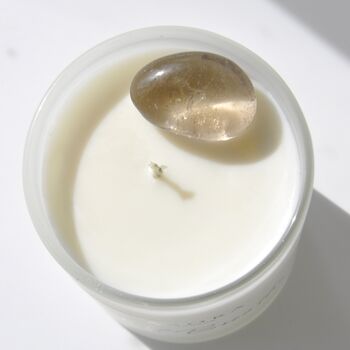 Just Breathe Smokey Quartz Crystal Candle For Relaxation And Grounding, 5 of 6