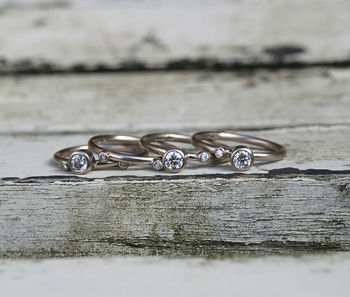 Diamond Stacking Rings In Recycled 18ct White Gold, 4 of 5