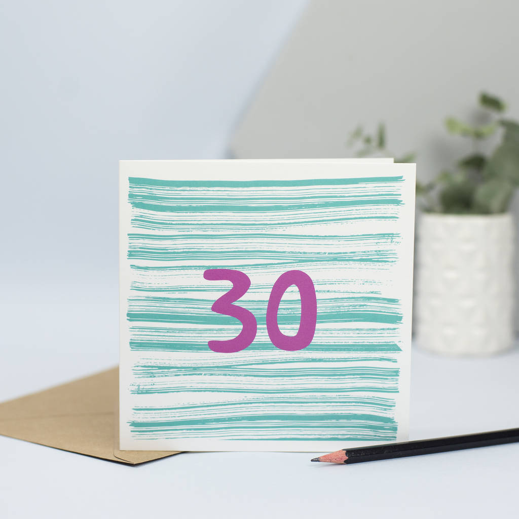 Image of 30th Birthday Card, Unisex, Card For 30 Year Old