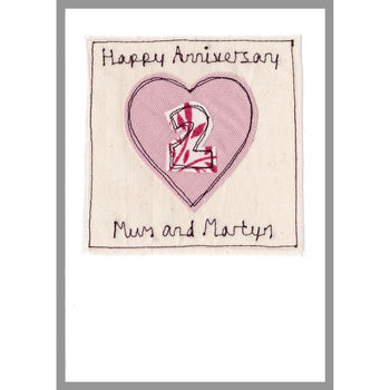 Personalised Wedding Anniversary Heart Card, 2 of 12