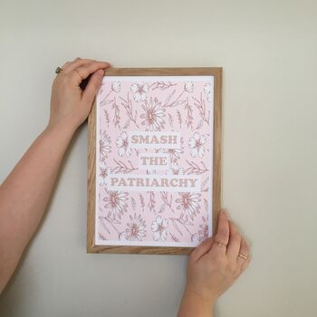'Smash The Patriarchy' Feminist Floral Print, 3 of 5