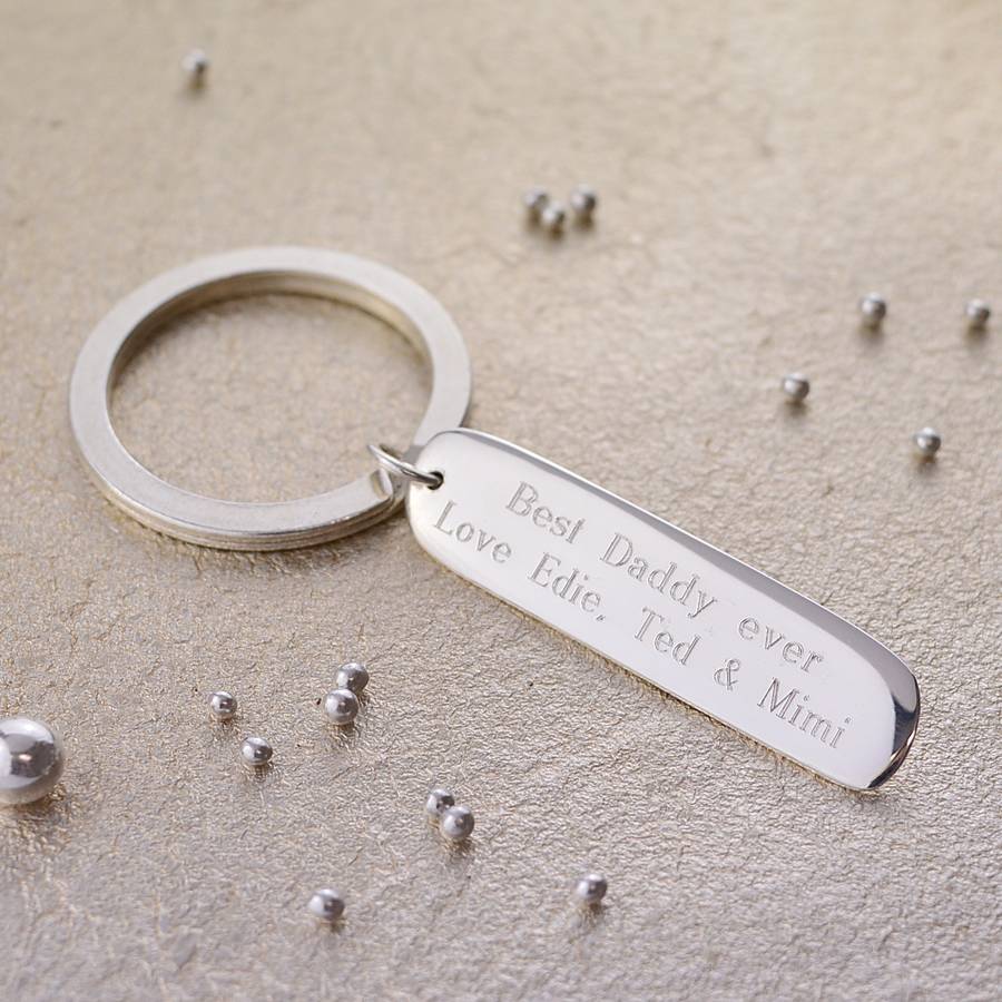 Personalised Sterling Silver Bar Key Ring By Lily Charmed