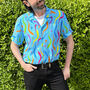 Fun Worm On A String Pattern Button Up Hawaiian Shirt, thumbnail 1 of 8